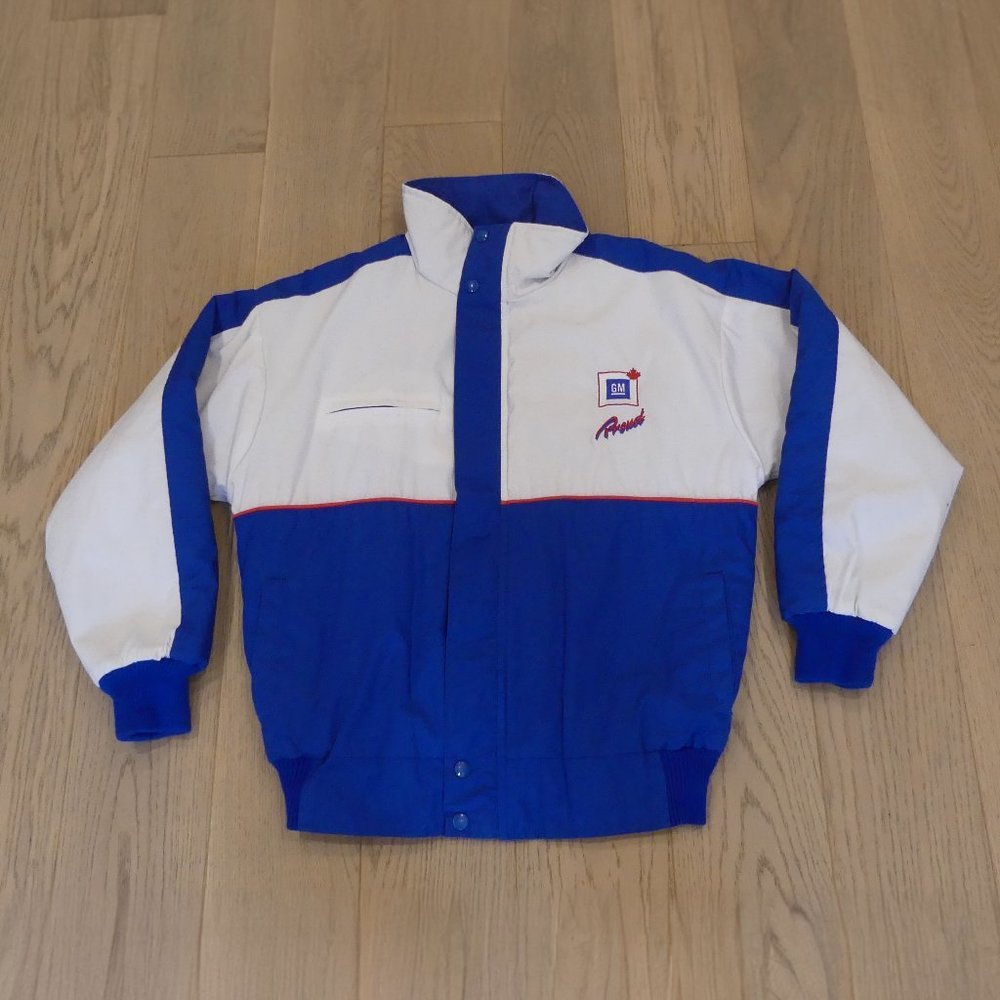 GM Racing Vintage General  Motors Blue/White Women's Medium Zip Up Winter Jacket